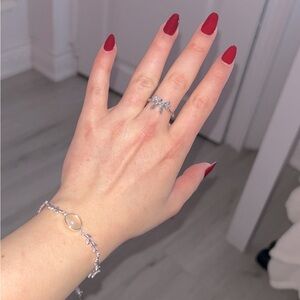 Simple and dainty bracelet and ring set